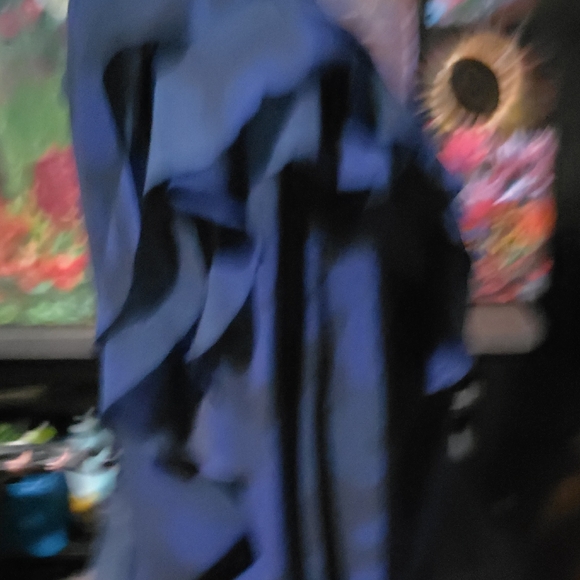 Banana Republic Blue Patterned Ruffle Blouse - Picture 6 of 6